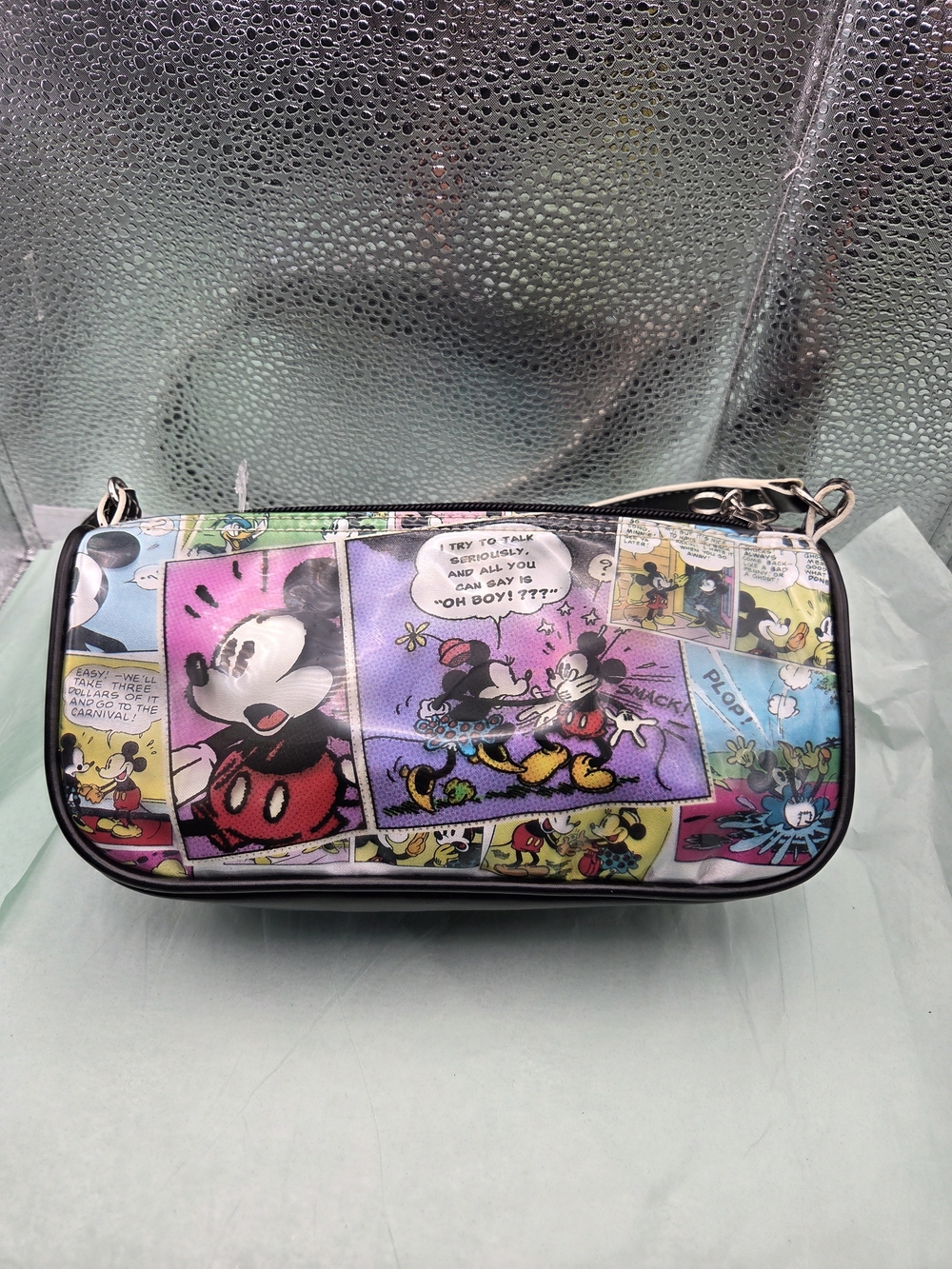 Disney Comic-Print Barrel Bag - Multicolor with Black Trim